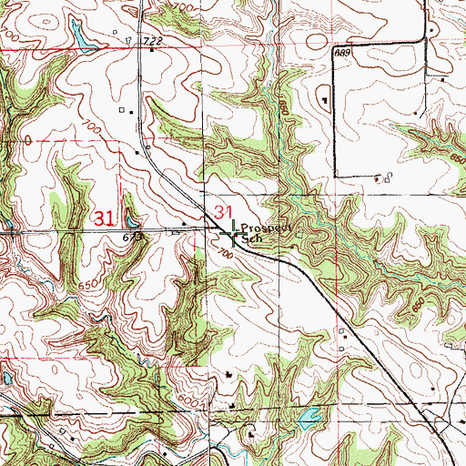 Topographic Map of Prospect School, IA
