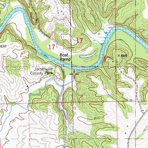 Topographic Map of Pumpkin Creek, IA