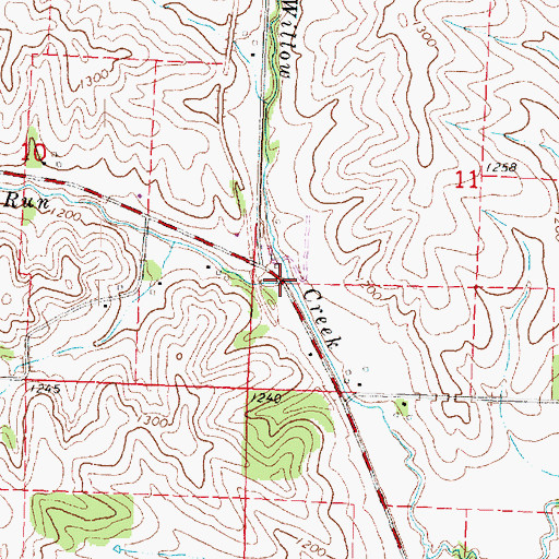 Topographic Map of Pumpkin Run, IA
