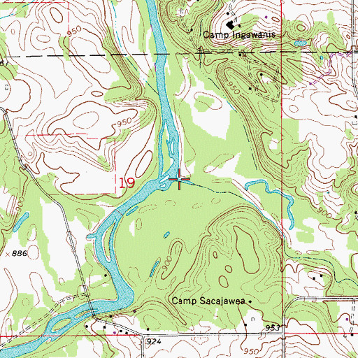 Topographic Map of Quarter Section Run, IA