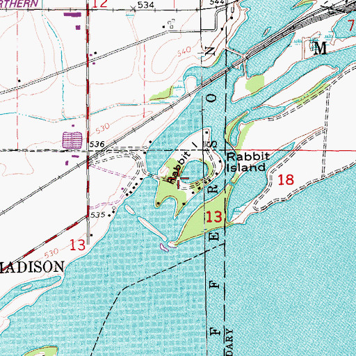 Topographic Map of Rabbit Island, IA