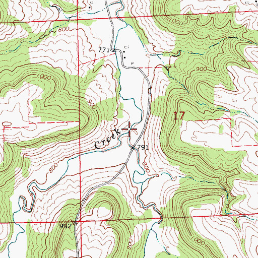 Topographic Map of Rabbit Creek, IA