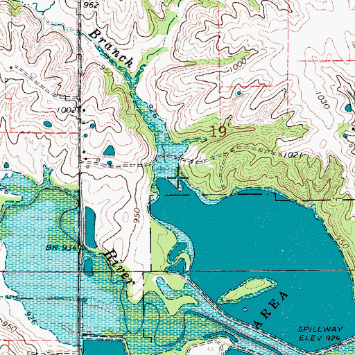 Topographic Map of Ragtown Branch, IA