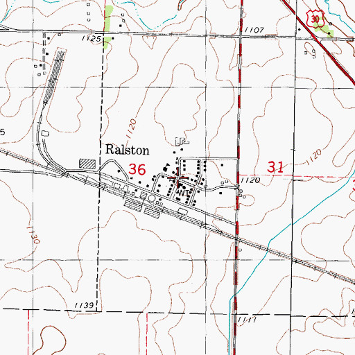 Topographic Map of Ralston, IA
