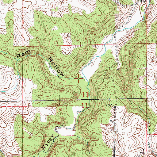 Topographic Map of Ram Hollow, IA