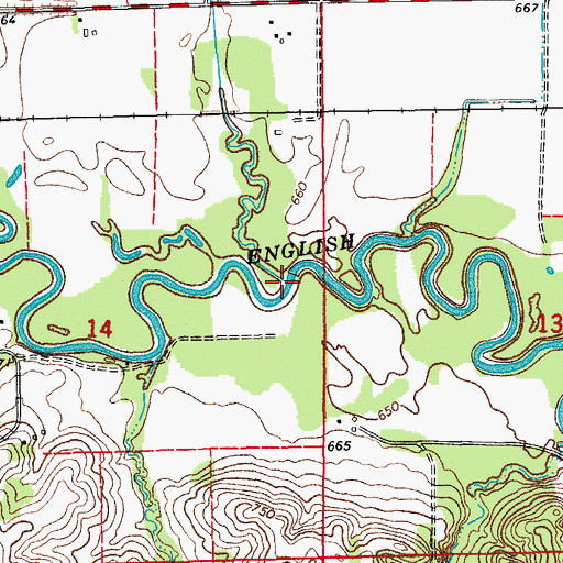 Topographic Map of Ramsey Creek, IA
