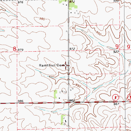 Topographic Map of Rampton Cemetery, IA