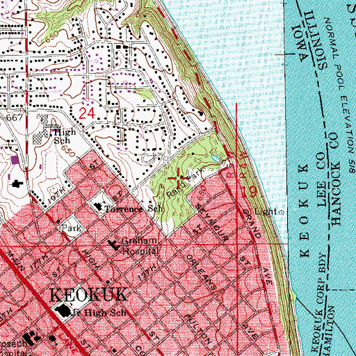 Topographic Map of Rand Park, IA
