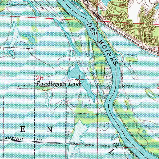 Topographic Map of Randleman Lake, IA