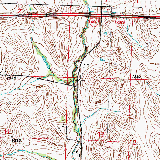 Topographic Map of Ransom School, IA