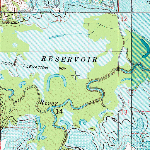 Topographic Map of Rathbun Lake, IA