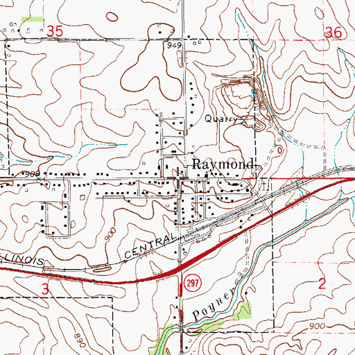 Topographic Map of Raymond, IA