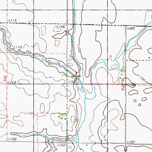 Topographic Map of Reading Creek, IA