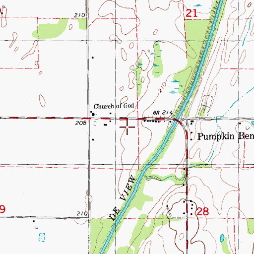 Topographic Map of Ball Church, AR