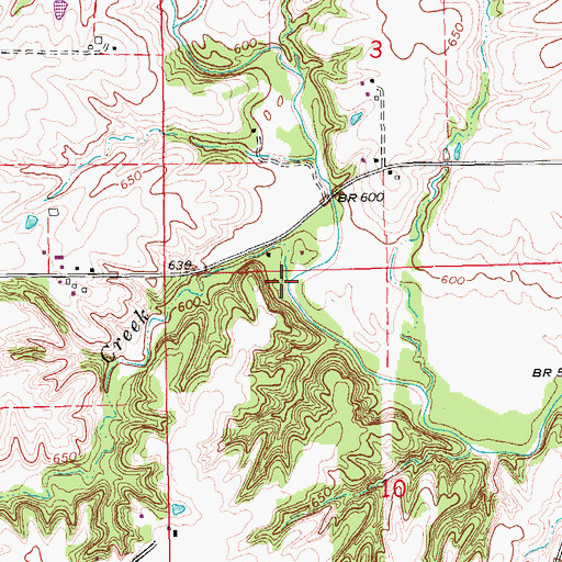 Topographic Map of Red Keel Creek, IA