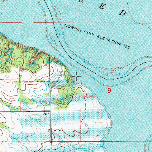 Topographic Map of Lake Red Rock, IA