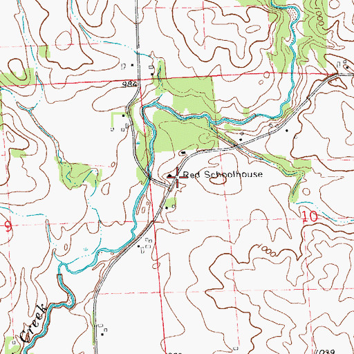 Topographic Map of Red Schoolhouse, IA