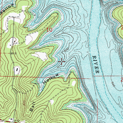 Topographic Map of Ball Hollow, AR