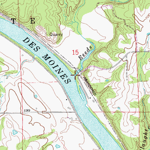 Topographic Map of Reeds Creek, IA