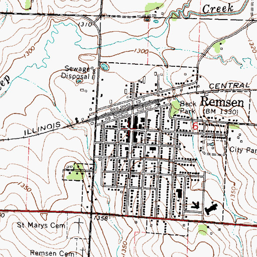 Topographic Map of Remsen, IA