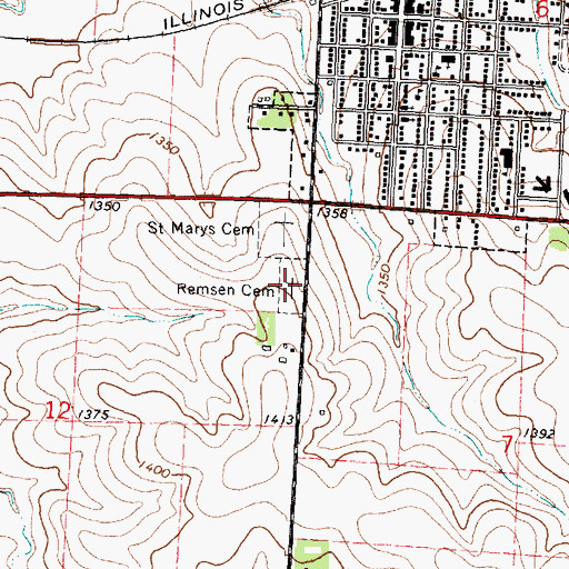 Topographic Map of Remsen Cemetery, IA