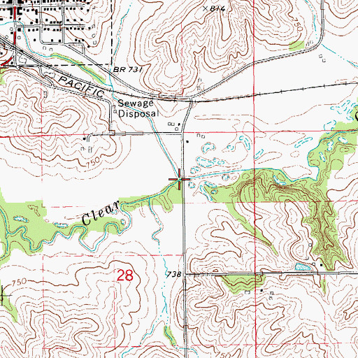 Topographic Map of Rhine Creek, IA