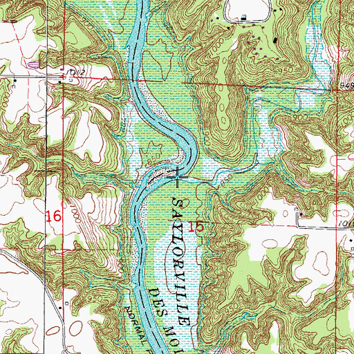 Topographic Map of Richardson Branch, IA