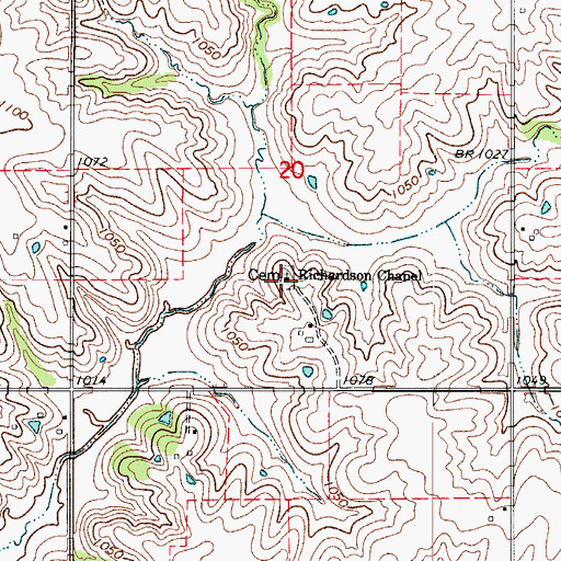 Topographic Map of Richardson Chapel, IA
