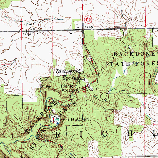 Topographic Map of Richmond Spring, IA