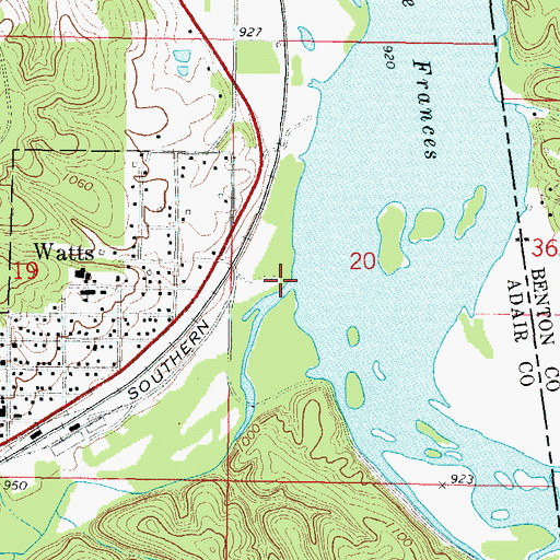 Topographic Map of Ballard Creek, AR