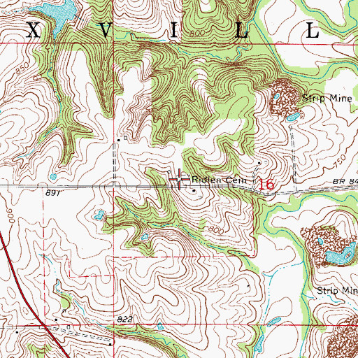 Topographic Map of Ridlen Cemetery, IA