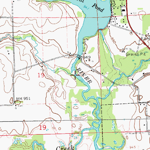 Topographic Map of Rieger Creek, IA