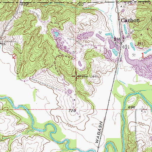 Topographic Map of Rime Cemetery, IA