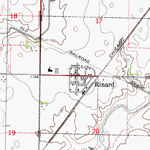 Topographic Map of Rinard, IA