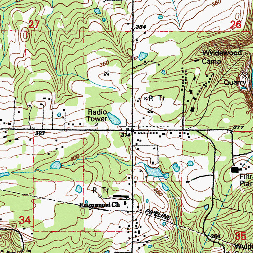 Topographic Map of Ballew Church, AR