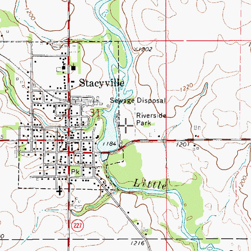 Topographic Map of Riverside Park, IA