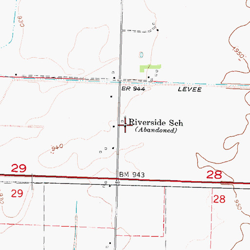 Topographic Map of Riverside School, IA