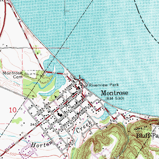 Topographic Map of Riverview Park, IA