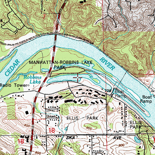 Topographic Map of Robbins Lake, IA