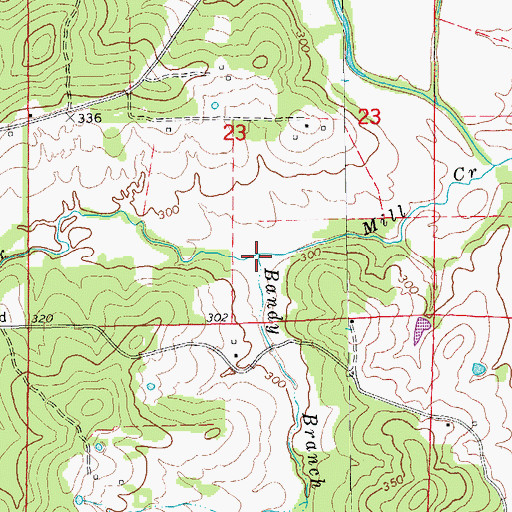 Topographic Map of Bandy Branch, AR