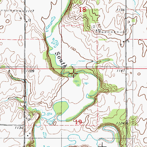 Topographic Map of Robinson Wildlife Area, IA