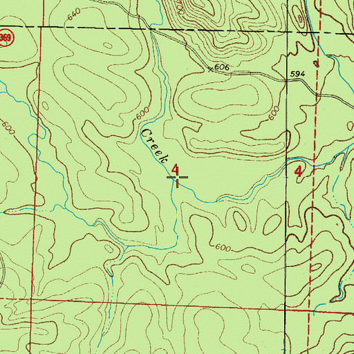Topographic Map of Bandy Creek, AR