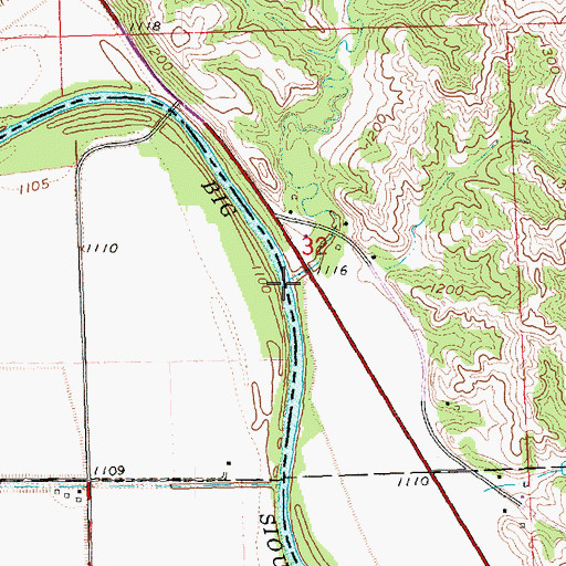 Topographic Map of Rock Creek, IA