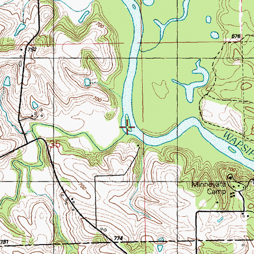 Topographic Map of Rock Creek, IA
