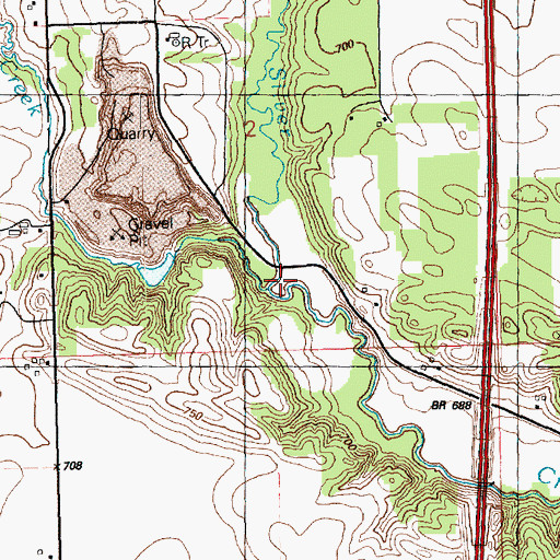 Topographic Map of Rock Creek, IA