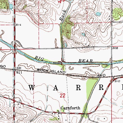 Topographic Map of Rock Creek, IA
