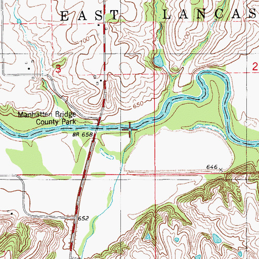Topographic Map of Rock Creek, IA
