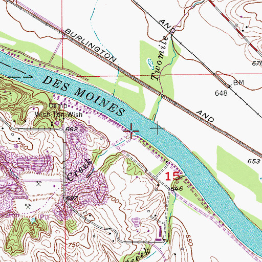 Topographic Map of Rock Creek, IA