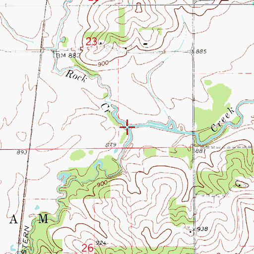 Topographic Map of Rock Creek, IA