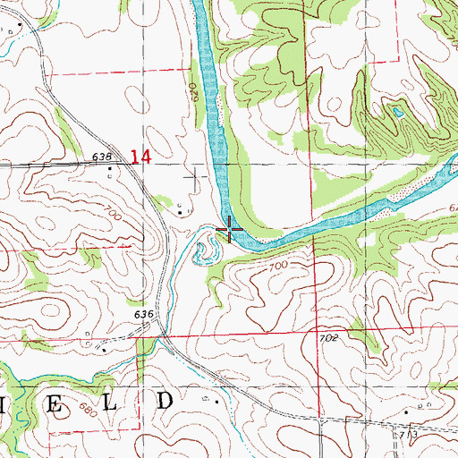 Topographic Map of Rock Creek, IA